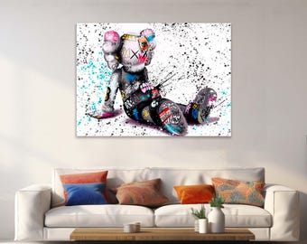 Kaws wall art, Kaws poster, Graffiti wall art, Kaw, Poster wall art, graffiti art, Hypebeast wall art, Kaws painting, Kaws poster