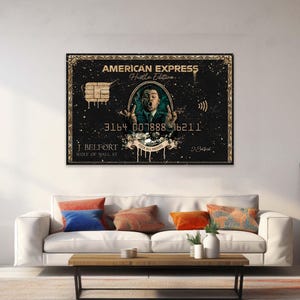 Kreditkarte Poster, Büro Dekor, Pop Wandkunst Geld Motivation, Luxus Poster druckbare Kunst, Pop Art Geldkunst, amerikanische Karte Poster,