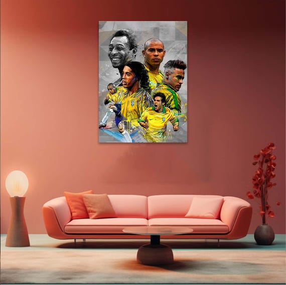 Brazilian Football Legends Canvas Print: Sports Wall Art