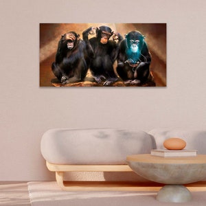 Three Wise Monkeys Canvas Print: See Hear Speak No Evil