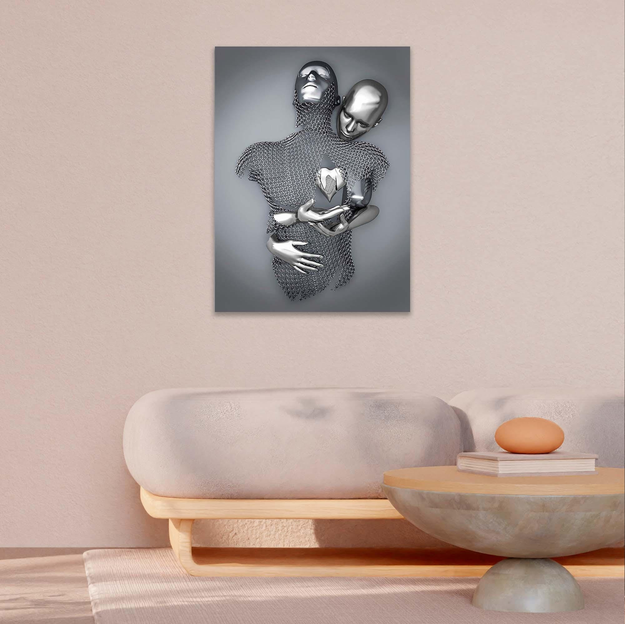 Abstract Hugging Drawing, Man And Woman Poster, Romantic Bedroom Wall Artwork, Relationship Poster, Couple In Love Art, Couple Poster