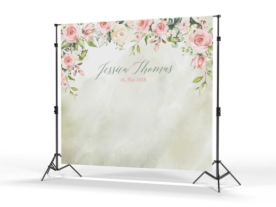 Photobox Backdrop Background 2 X 2 M Wedding Greenery Rose Etsy