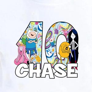 Customized Adventure Movie Time Birthday Shirts, Finn The-Human, Jake The-Dog, Personalized Adventure Cartoon Birthday Party Shirt