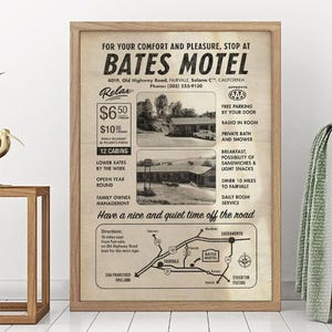Affiche d&#39;horreur Psycho 1960 Psycho Movie Bates Motel Norman Marion Crane Affiche de journal vintage minimaliste minimaliste Flyer Womens Mens Home Decor