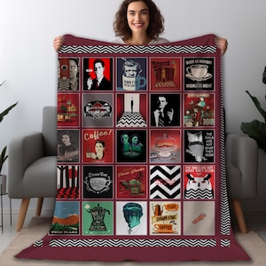 Twin Peaks 1990 Movie Fleece Blanket, Twin Peaks Film Dale Cooper Laura Palmer Retro Blanket, Twin Peaks Vintage Blanket, Gifts For Film Fan