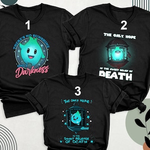 Lumale.e Cartoon Shirts, Only Hope Is Sweet Relief Of Death Shirts, Luna Star Tee, There&#39;s No Sunshine Only Darkness, Movie Star Blue Shirt