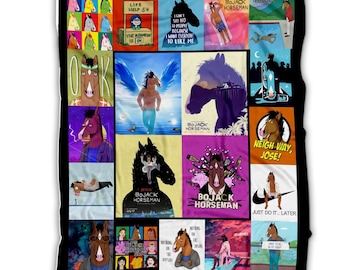 BoJack Movie Horseman Cartoon Fleece Blanket, BoJack Animated TV Series Blanket, Birthday Christmas Gifts For Adult, Him, Her, Film Fans