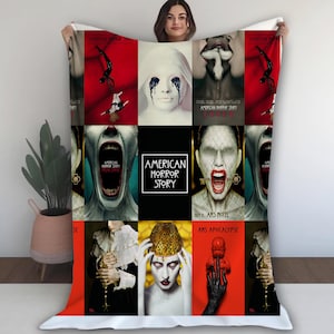 American Film Horror Story Series Fleece Blanket, MurderHouse, Asylum, Coven, American Movie Horror Story Soft Warm Blanket Halloween Gifts