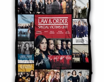 Law and Movie Order Vintage Fleece Blanket, Elliot Stabler, Olivia Benson, Law and-Order SVU TV Series Memory Blanket, Gifts for Film Fans