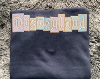 Embroidered Disneyland Sign Shirts, Minnie Mouse Mickey Mouse Shirt, It’s Small World, pastel Embroidered Shirt Matching Disney Trip