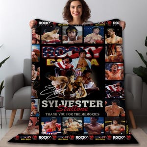 Rocky 1976 Film Thank You For The Memories Blanket, Rocky Balboa Sport Blanket, Rocky Boxing Movie Vintage Blanket Inspirational Gifts