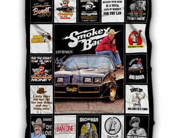 Smokey Film And The Bandit Vintage Fleece Blanket, Smokey-The Bandit 70s Movie, Buford T Justice, Gifts For Film Fans, Mom, Dad, Him, Her
