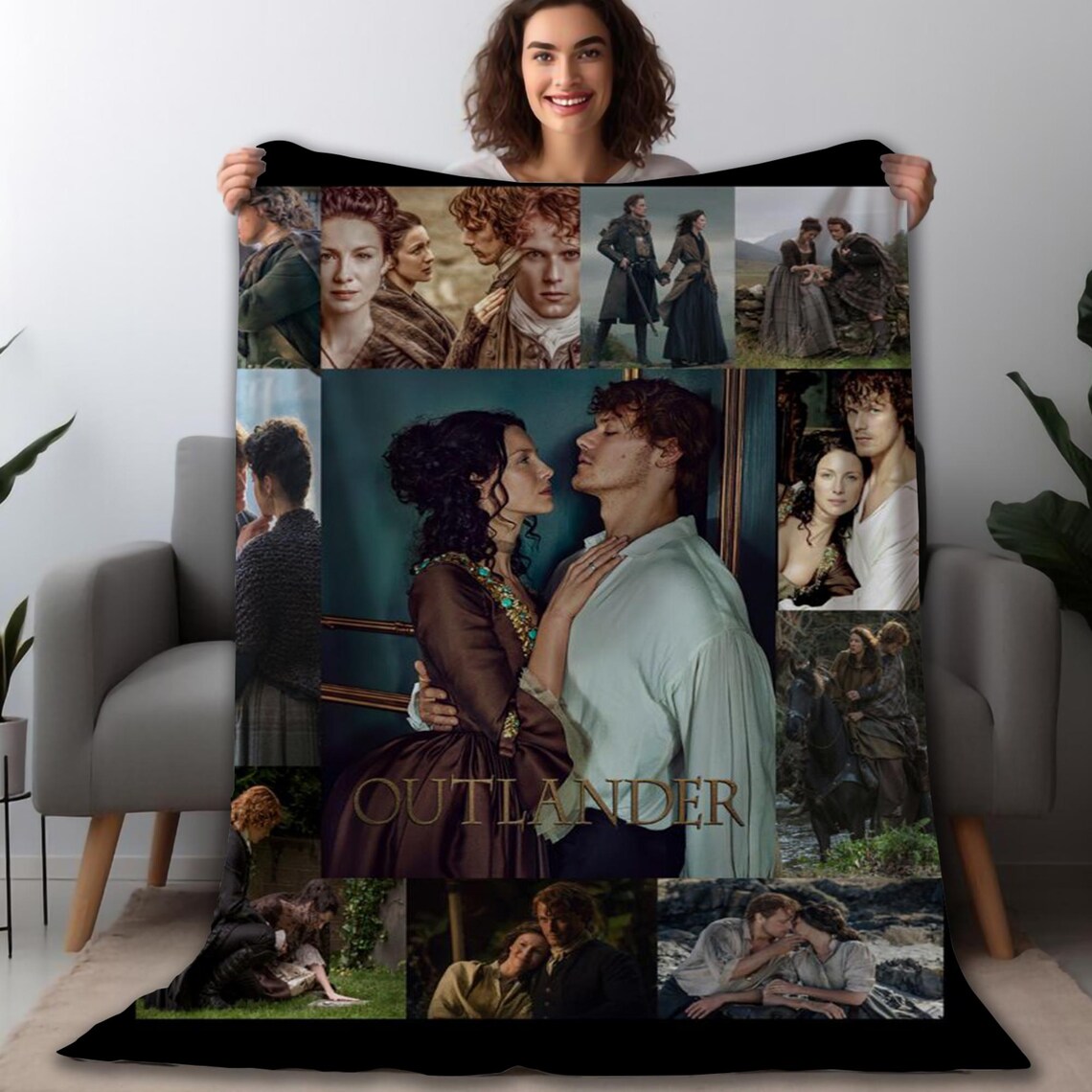 Outlander Movie Classic Fleece Blanket, Outlander Freya and Kainan ...