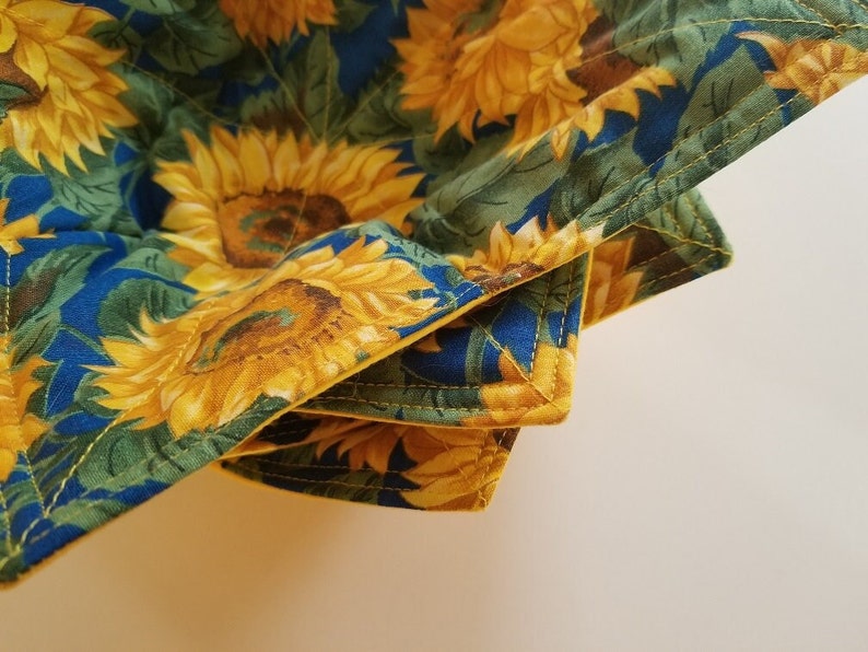 Sunflower Bright Yellow Design Cozy Reversible Great for Hot Dishes OR Ice Cream Fits most any size Cup or Bowl FREE SHIPPING image 8