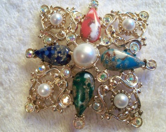 Vintage Sarah Coventry "Galaxy" Brooch/Pendant (FREE SHIPPING)