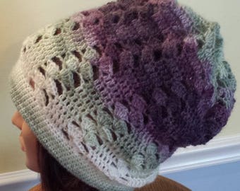 Slouchy, Beanie, Sachet Color, Crocheted (FREE SHIPPING)