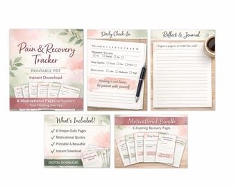 Pijn- en hersteltracker | Printbaar wellnessdagboek (digitale download)