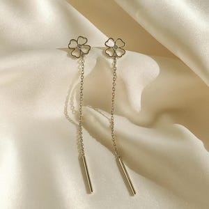 Sterling Silver Clover Earrings: Dainty CZ Studs, Elegant Interlocking Design