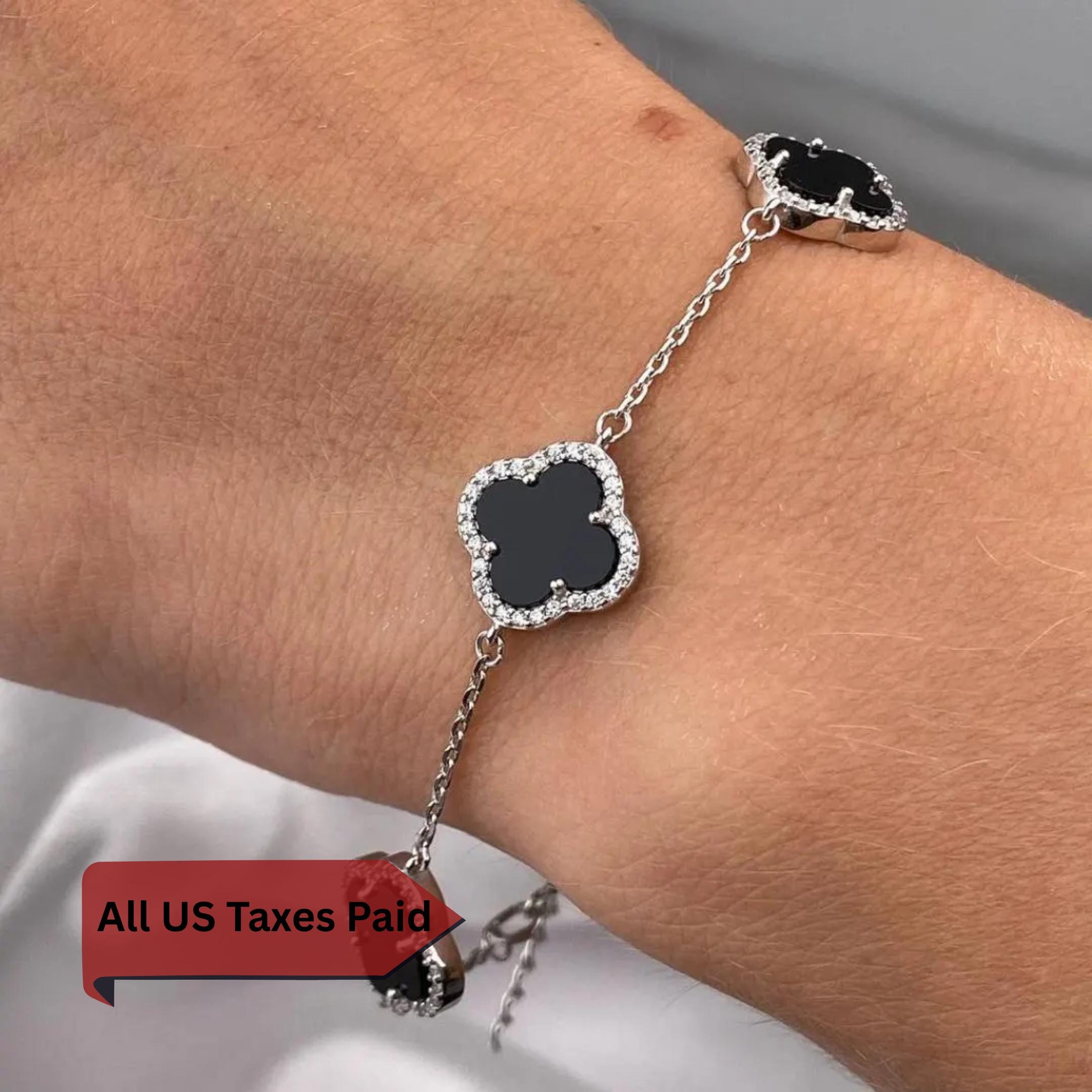 Van Cleef & Arpels クローバーブラックストーンブレスレット Van Cleef & Arpels] ヴァン クリーフ＆アーペル 四つ葉の