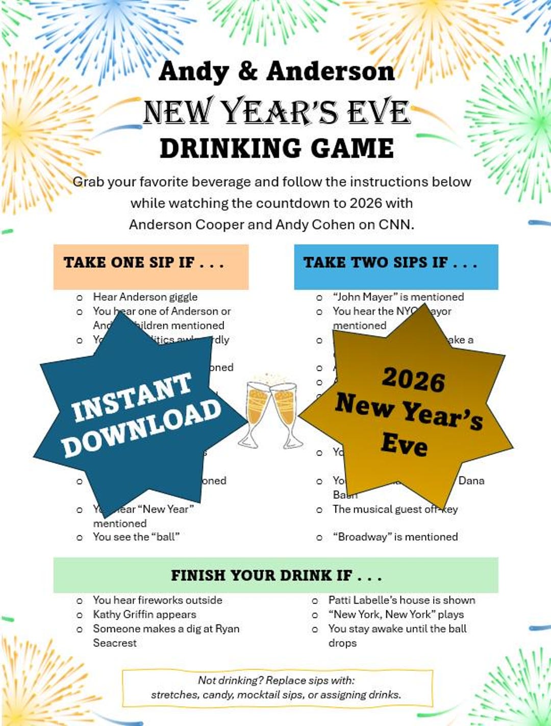 2026 New Year's Eve Drinking Game, NYE Party Game, New Years Eve Drink ...