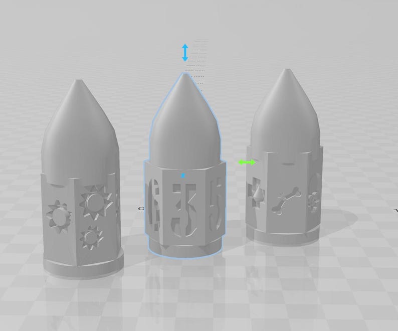 May include: Three gray ceramic candle holders with intricate designs. Each holder has a different pattern, including sun symbols, geometric shapes, and a bone-like design.