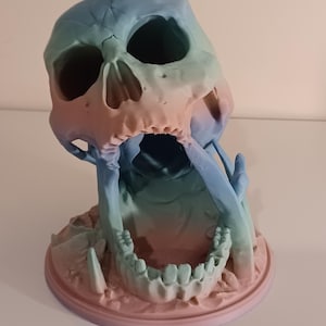 Rainbow Skull 3D printed Dice Tower