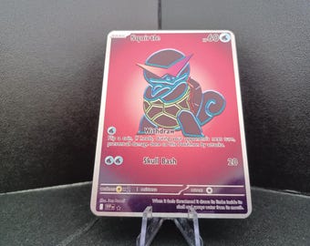 Custom Trading Card, Metal printed Squirtle Pokémon Card