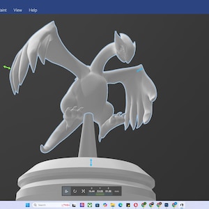 Lugia Charizard Hybrid Pokemon Display 3d Model with base