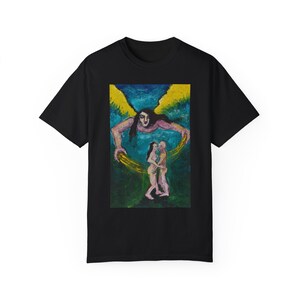 Carta LOVERS TAROT di Jonathan Herbert Pittura originale T-shirt tinta in capo unisex, Artista Instagram @jherbertartist, Arte indossabile,