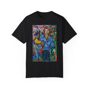 マジシャンタロットカードジョナサンハーバートオリジナルペインティングユニセックスガーメントダイTシャツ、アーティストInstagram @jherbertartist、ウェアラブルアート、