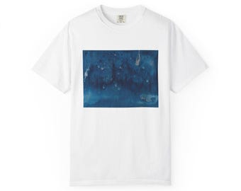 Dante Paradiso Art T-Shirt, delle Stelle Fisse by Jonathan Herbert, Garment Dyed Unisex Tee