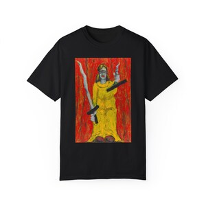 Carta JUSTICE TAROT de Jonathan Herbert Pintura original Camiseta unissex tingida em roupa, Artista Instagram @jherbertartist, Arte vestível,