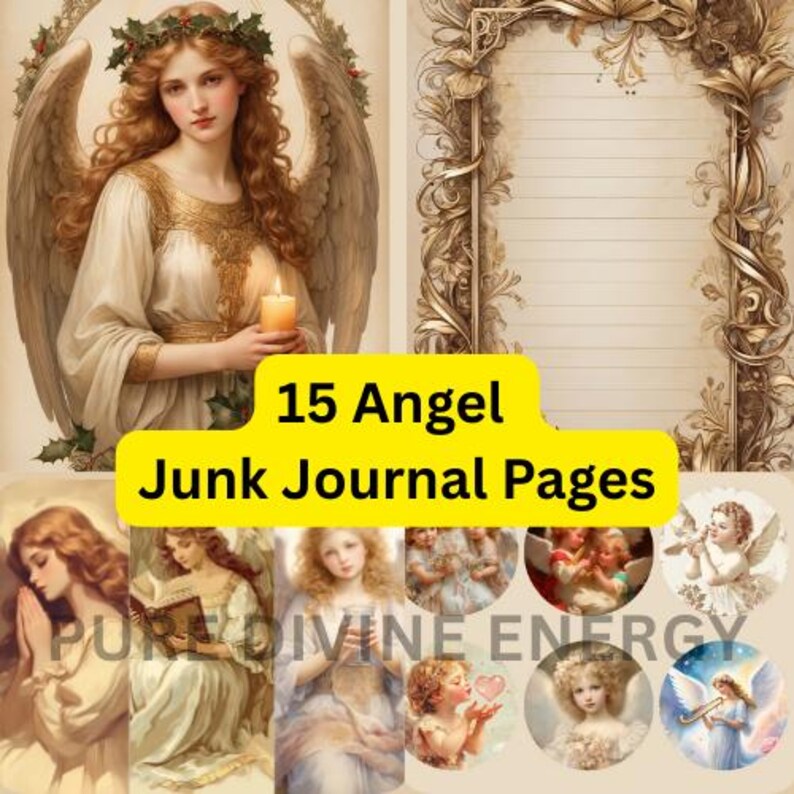 Angel Junk Journal Printable | 15 Vintage Angel Pages PDF | Scrapbook ...