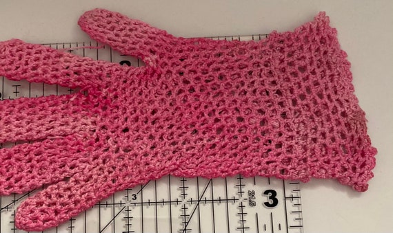 Antique Vintage French BARBIE PINK Hand Crocheted… - image 3