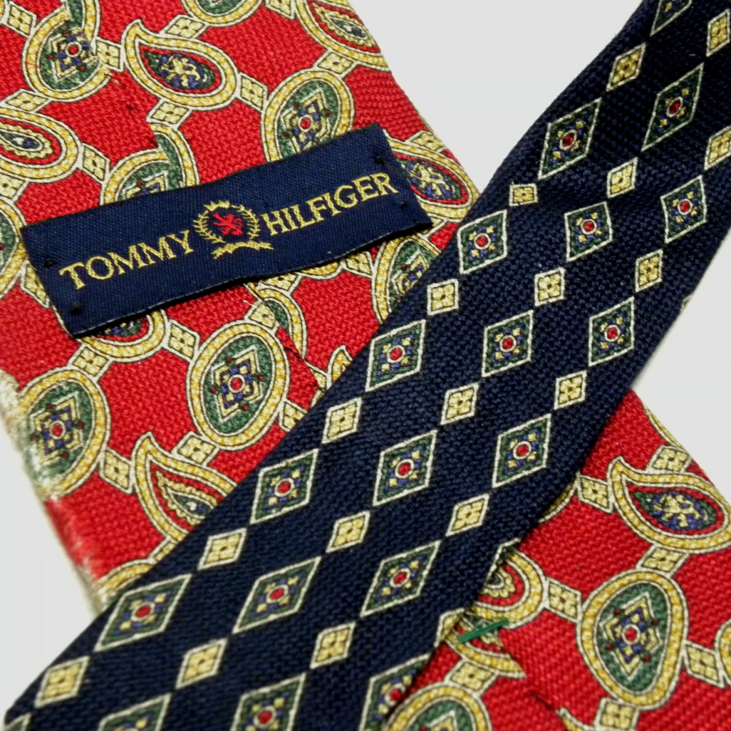 Long 1980s Vintage Tommy Hilfiger Designer Dual Tone PAISLEY