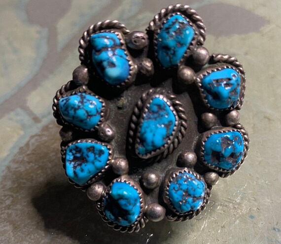 Rare Seamfoam Turquoise Vintage Native American Navajo Sterling Silver Ring Old Rare Seamfoam Turquoise Vintage Native American Navajo Sterling Silver Ring Old