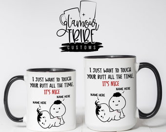 Touch Your Butt Coffee Mug, Funny Anniversary Gift