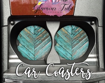 Car Coasters Road Less Traveled//Boho Car Coasters SET OF 2
