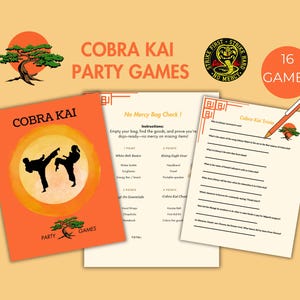 Ultimate Cobra Kai Printable Party Games Bundle – Fun Dojo: 16 divertidos juegos temáticos Trivia, Ever or Never y más para amantes y fanáticos del karate