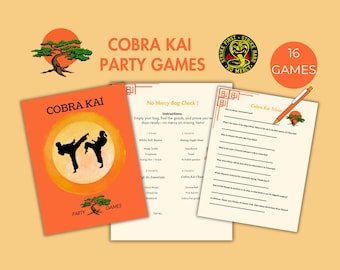 Cobra Kai Party Games Bundle: Trivia, Photo Challenges (Printable)