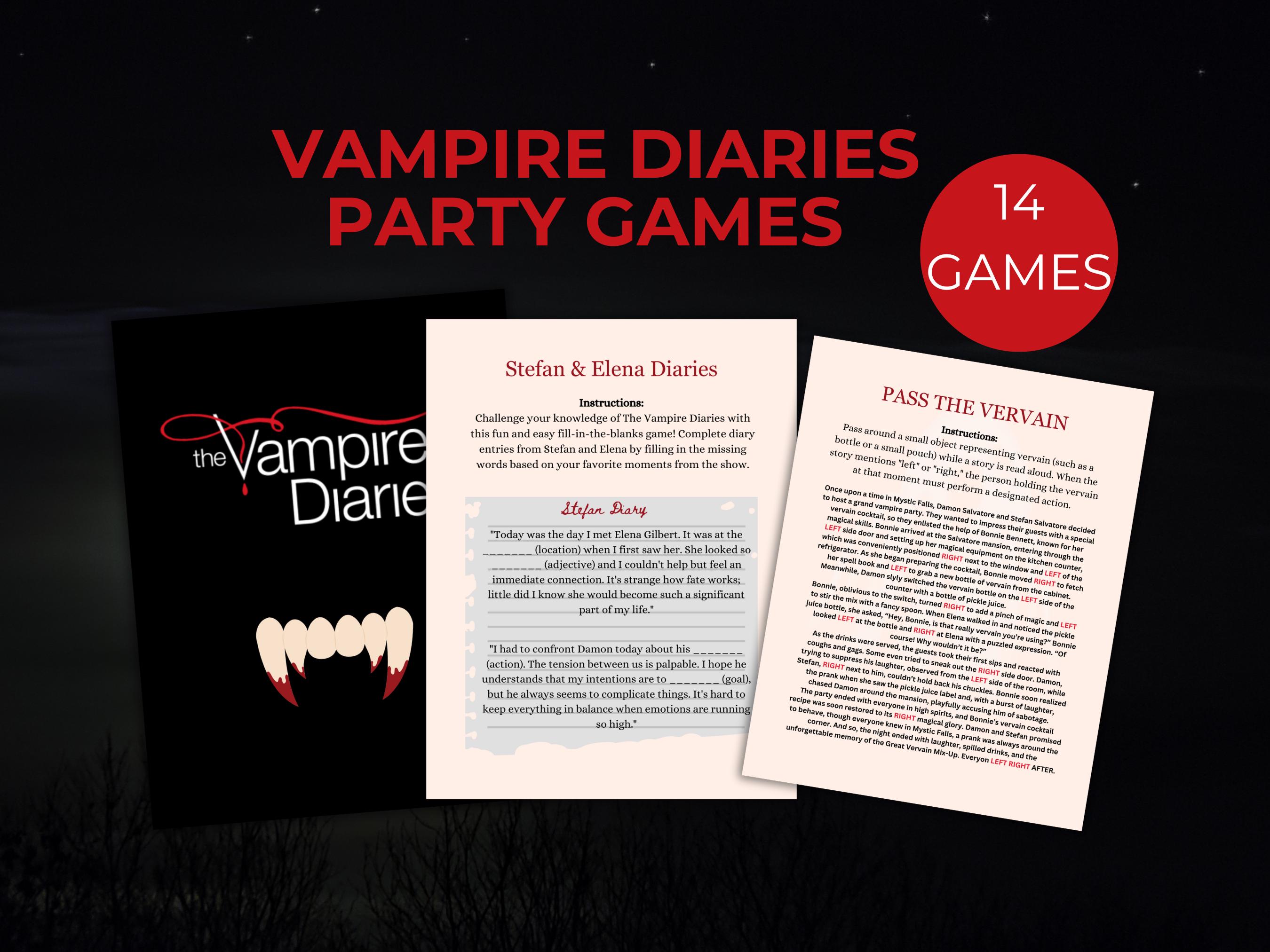 Vampire Diaries Party Game Bundle: 14 Printable Games (Digital Download)
