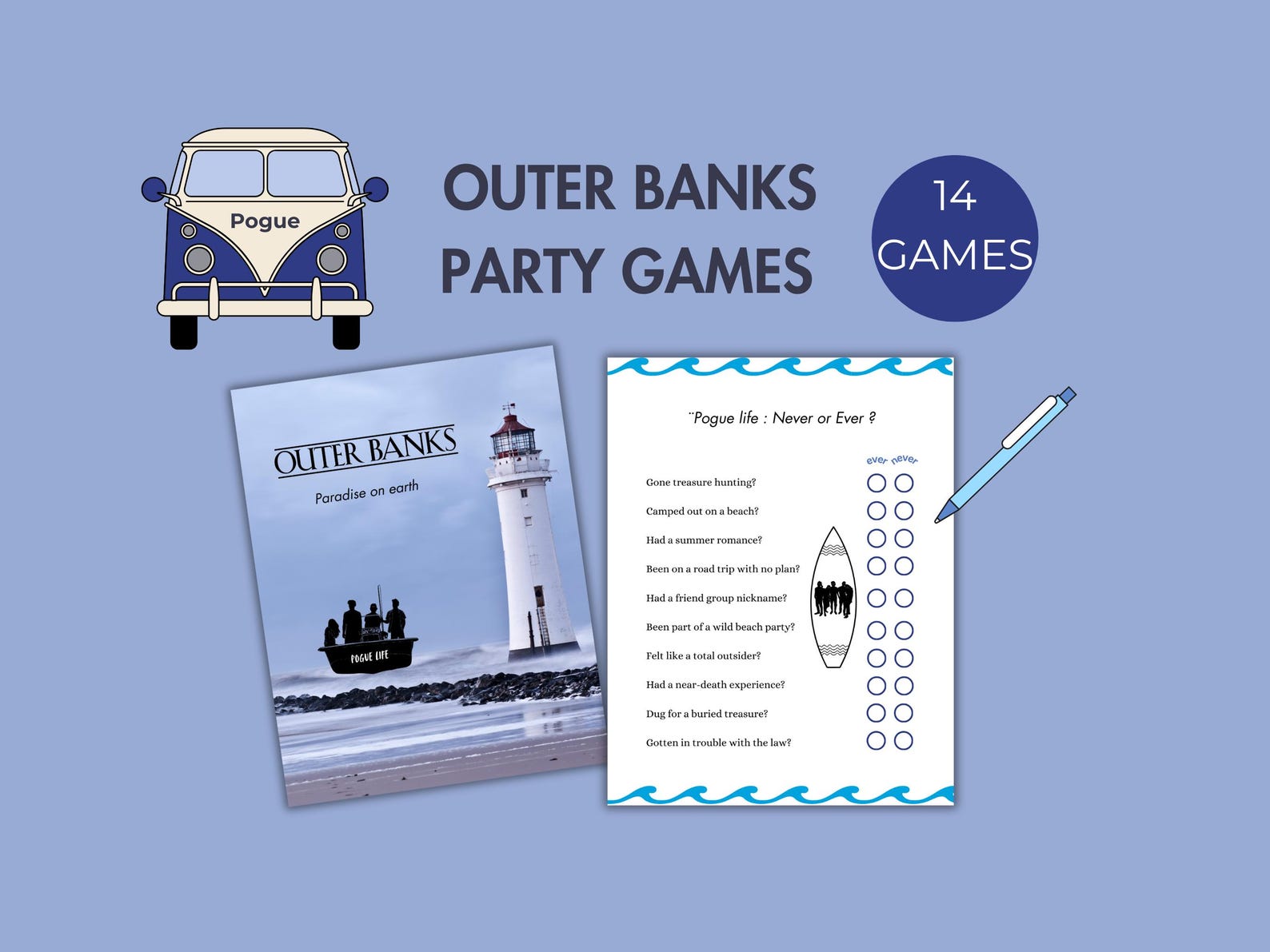 Outer Banks Party Games: Pogue Vs Kook Quiz & Trivia (digital Download ...