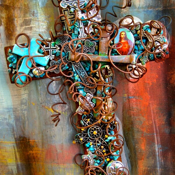 Crucifijo de la pared / católica crucifijo católico / Cruz / crucifijo de pared Cruz / sagrado corazón de Jesús / masculino Cross / Cruz para hombre / 8 de pulgada