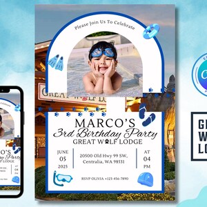 Great Wolf Lodge Birthday Invitation (Boy)