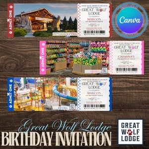 Great Wolf Lodge Birthday Invitation (Ticket)
