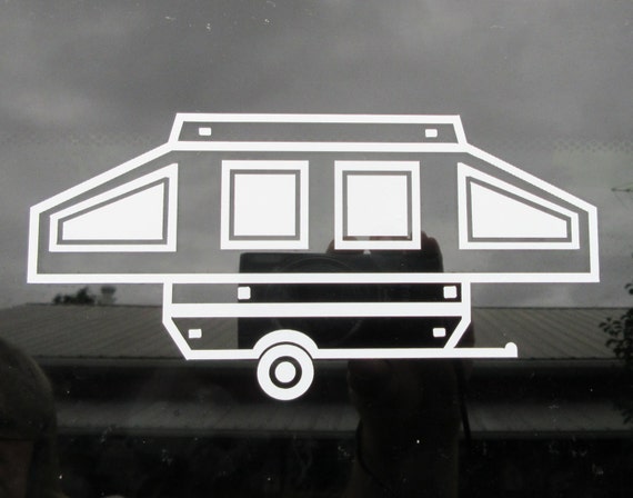 Pop Up Camping Trailer Car Window Decal