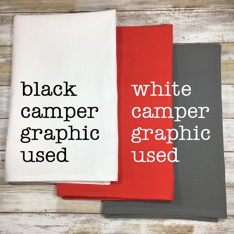 Glamp Camp A-frame Pop Up Camper Flour Sack Dish Towel and Magnet Travel Trailer Kitchen Glamping Kitchen Glamping Gift Camper Decor