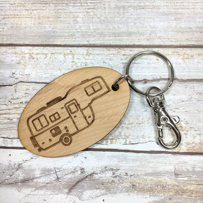 Fifth Wheel Scamp Camper Oval Key Chain Available in Two Etsy