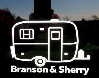 Personalized Egg Camper Vinyl Window Decal