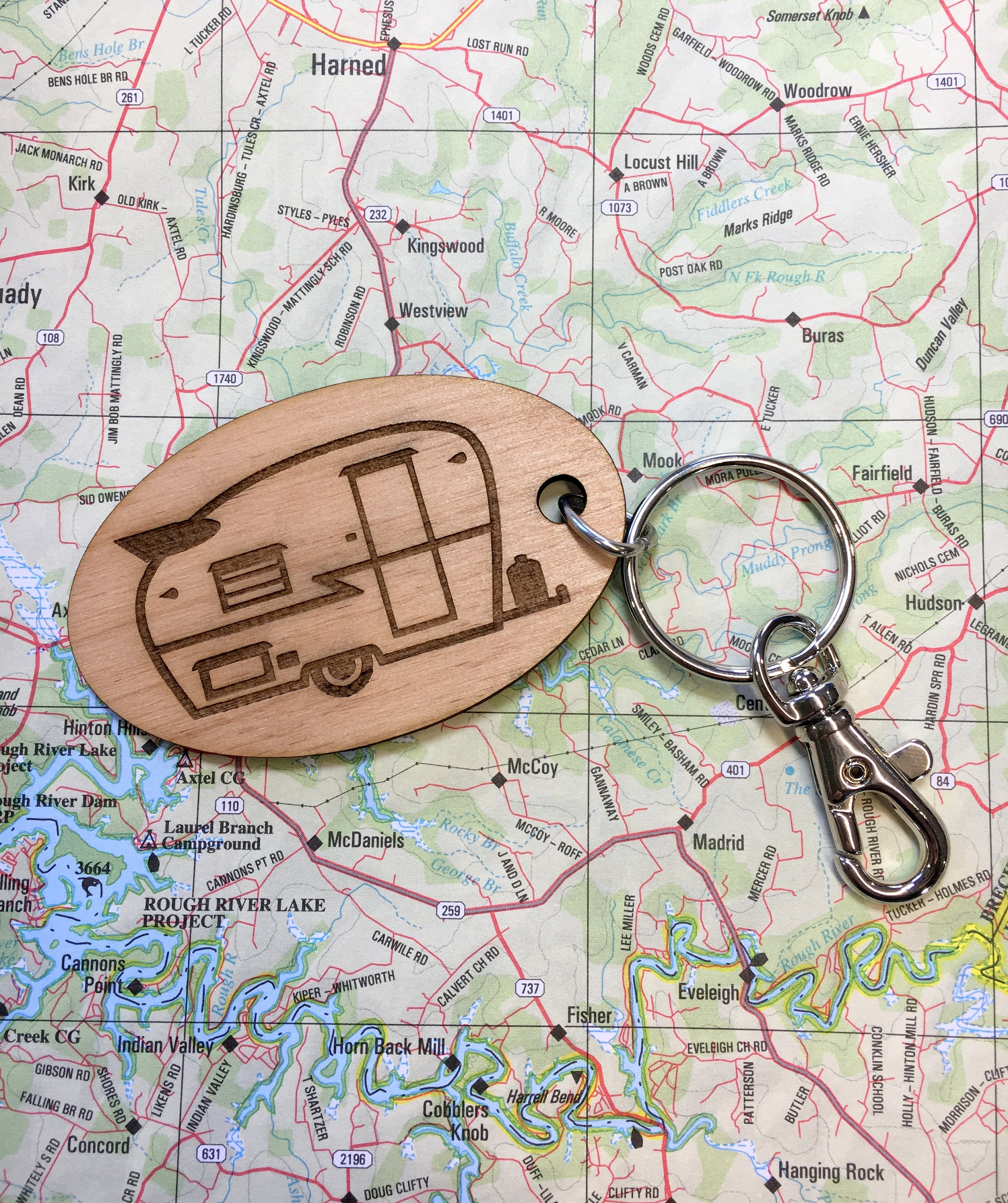 Vintage Shasta Laser Etched Oval Key Chain